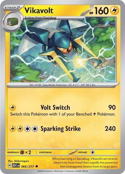 Vikavolt - 066 (ME: Ascended Heroes) Near Mint - Nick Nack's Full Frontal Attack