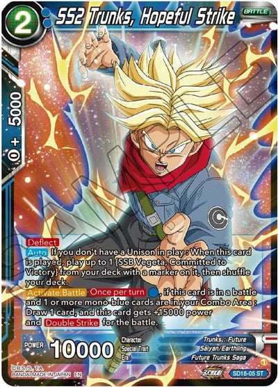 SS2 Trunks, Hopeful Strike (Dawn of the Z - Legends) Near Mint Foil - Nick Nack's Full Frontal Attack