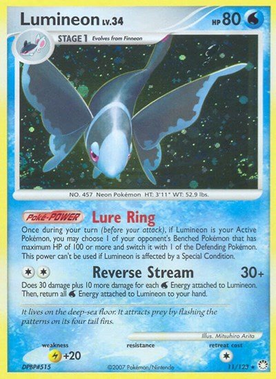 Lumineon (Mysterious Treasures) Heavy Play Reverse Holofoil - Nick Nack's Full Frontal Attack
