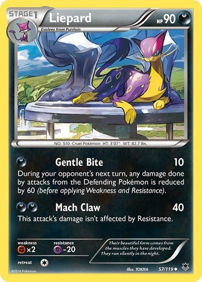 Liepard (XY - Phantom Forces) Medium Play - Nick Nack's Full Frontal Attack