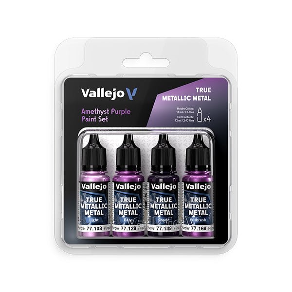 Vallejo True Metallic Metal Set: Amethyst Purple (4 Color Set) 18 ml. - Nick Nack's Full Frontal Attack