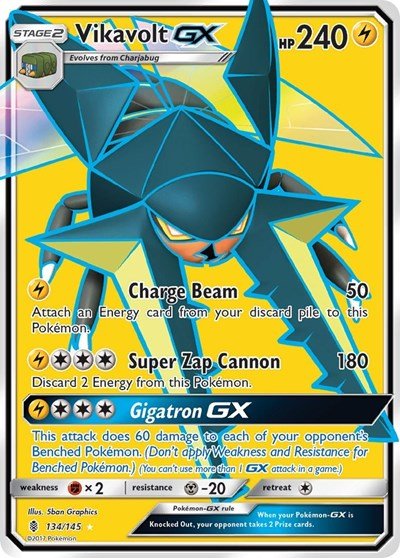 Vikavolt GX (Full Art) (SM - Guardians Rising) Near Mint Holofoil - Nick Nack's Full Frontal Attack