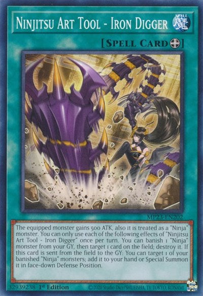 Ninjitsu Art Tool - Iron Digger (25th Anniversary Tin: Dueling Heroes Mega Pack) Light Play 1st Edition