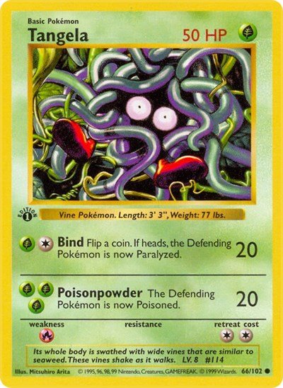 Tangela (Base Set (Shadowless)) Damaged / Poor Unlimited - Nick Nack's Full Frontal Attack
