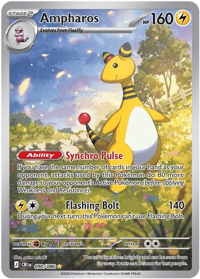 Ampharos - 090 (ME04: Chaos Rising) Near Mint Holofoil