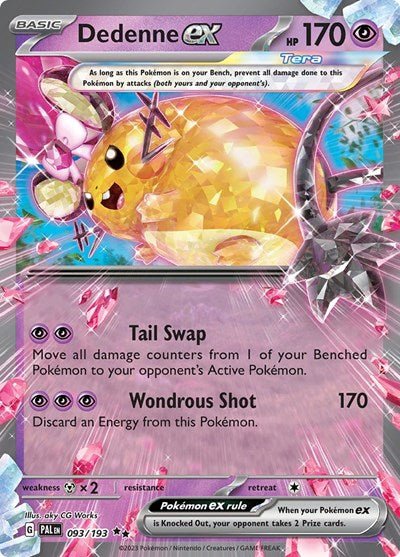 Dedenne ex - 093 (SV02: Paldea Evolved) Near Mint Holofoil - Nick Nack's Full Frontal Attack