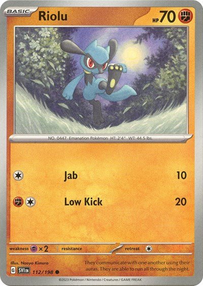 Riolu - 112 (Scarlet and Violet: Base Set) Near Mint - Nick Nack's Full Frontal Attack