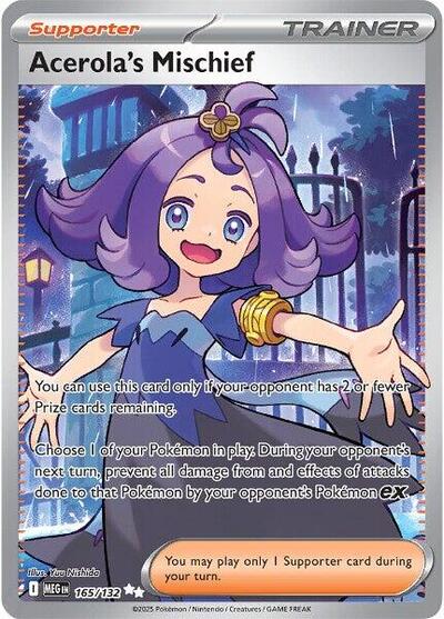 Acerola's Mischief - 165 (ME01: Mega Evolution) Near Mint Holofoil - Nick Nack's Full Frontal Attack