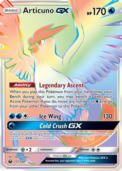 Articuno GX (Secret) (SM - Celestial Storm) Near Mint Holofoil - Nick Nack's Full Frontal Attack