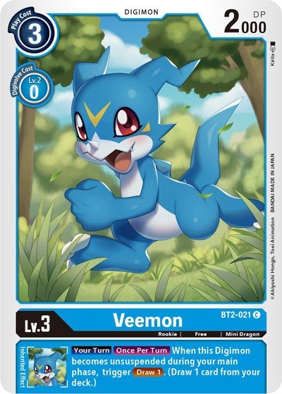 Veemon BT2 - 021 (Release Special Booster) Near Mint - Nick Nack's Full Frontal Attack