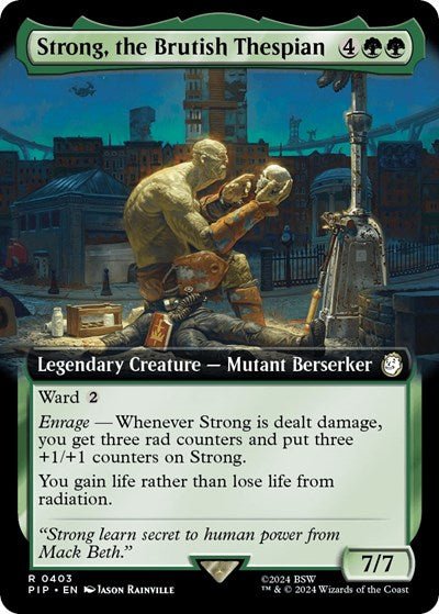 Strong, the Brutish Thespian (Extended Art) (Universes Beyond: Fallout) Near Mint Foil - Nick Nack's Full Frontal Attack