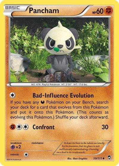Pancham (59) (XY - Furious Fists) Light Play Reverse Holofoil - Nick Nack's Full Frontal Attack