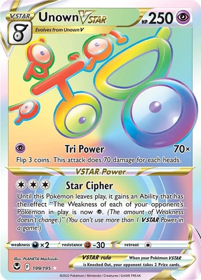 Unown VSTAR (Secret) (SWSH12: Silver Tempest) Near Mint Holofoil