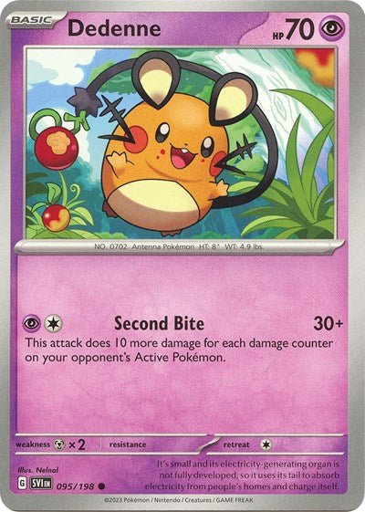 Dedenne - 095 (Scarlet and Violet: Base Set) Near Mint - Nick Nack's Full Frontal Attack