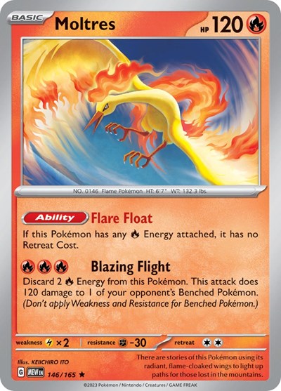Moltres (Scarlet and Violet: 151) Near Mint Reverse Holofoil