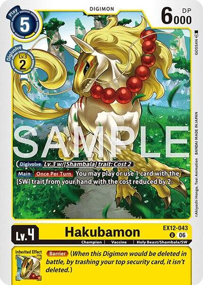Hakubamon (Digital World Shambala) Near Mint - Nick Nack's Full Frontal Attack