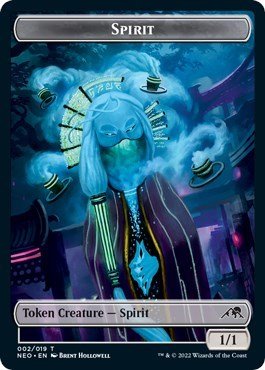 Spirit Token (002) (Kamigawa: Neon Dynasty) Near Mint - Nick Nack's Full Frontal Attack
