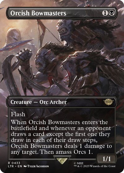 Orcish Bowmasters (Borderless) (Universes Beyond: The Lord of the Rings: Tales of Middle-earth) Near Mint - Nick Nack's Full Frontal Attack