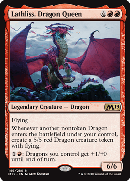 Lathliss, Dragon Queen (Magic 2019 Core Set) Near Mint - Nick Nack's Full Frontal Attack