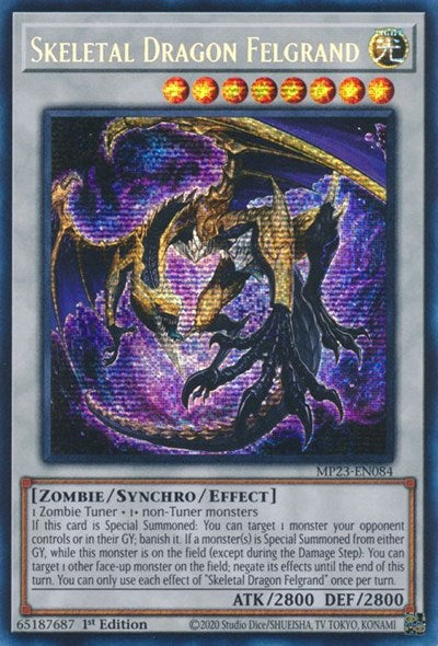 Skeletal Dragon Felgrand (25th Anniversary Tin: Dueling Heroes Mega Pack) Light Play 1st Edition