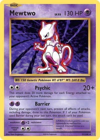 Mewtwo (XY - Evolutions) Near Mint - Nick Nack's Full Frontal Attack