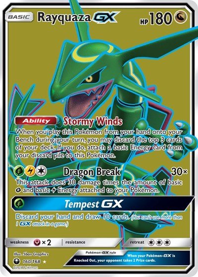 Rayquaza GX (Full Art) (SM - Celestial Storm) Near Mint Holofoil - Nick Nack's Full Frontal Attack