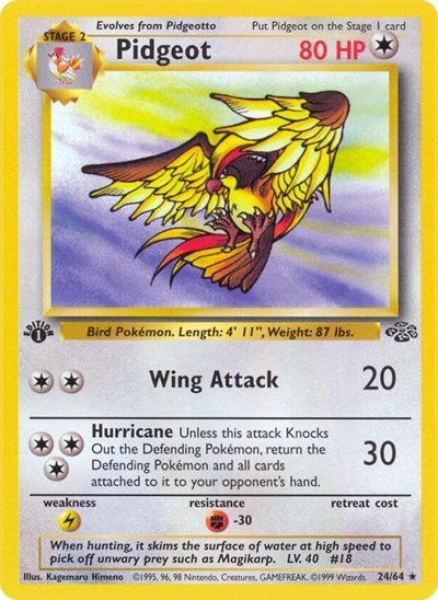 Pidgeot (24) (Jungle) Heavy Play Unlimited - Nick Nack's Full Frontal Attack