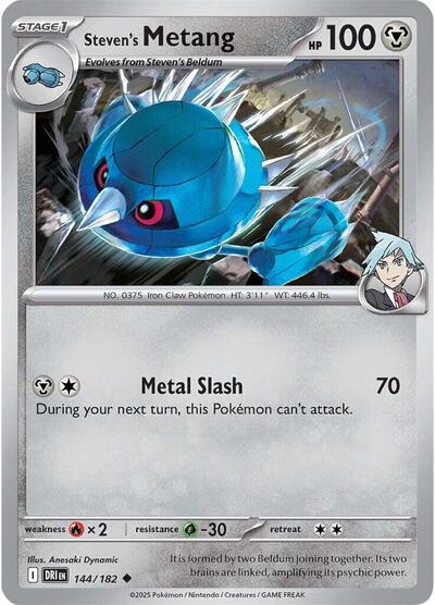 Steven's Metang (SV10: Destined Rivals) Near Mint Reverse Holofoil - Nick Nack's Full Frontal Attack