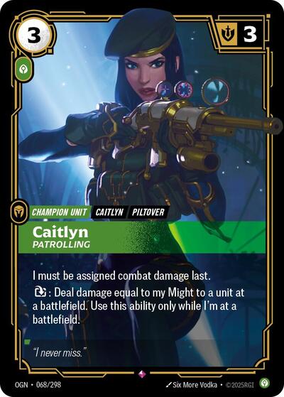 Caitlyn Patrolling (Origins) Near Mint Foil - Nick Nack's Full Frontal Attack