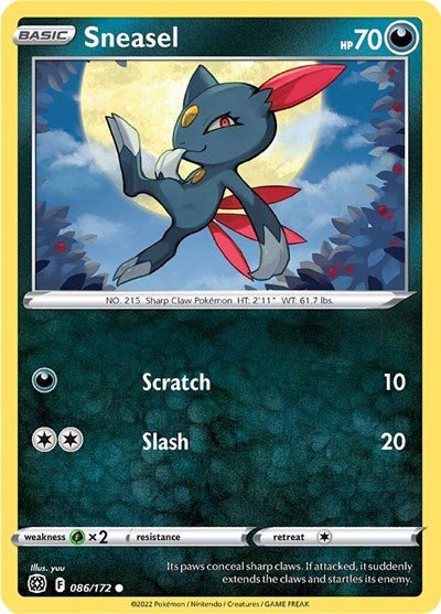 Sneasel (SWSH09: Brilliant Stars) Near Mint - Nick Nack's Full Frontal Attack