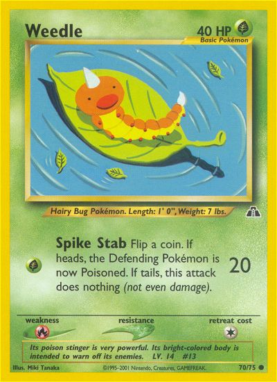 Weedle (Neo Discovery) Light Play 1st Edition
