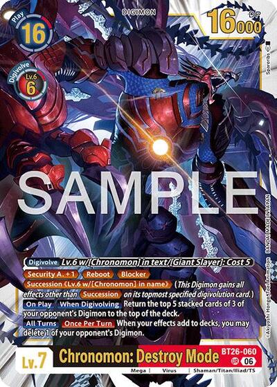 Chronomon: Destroy Mode (Timeless Bonds) Near Mint Foil