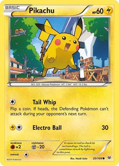 Pikachu (XY Roaring Skies) Damaged / Poor - Nick Nack's Full Frontal Attack