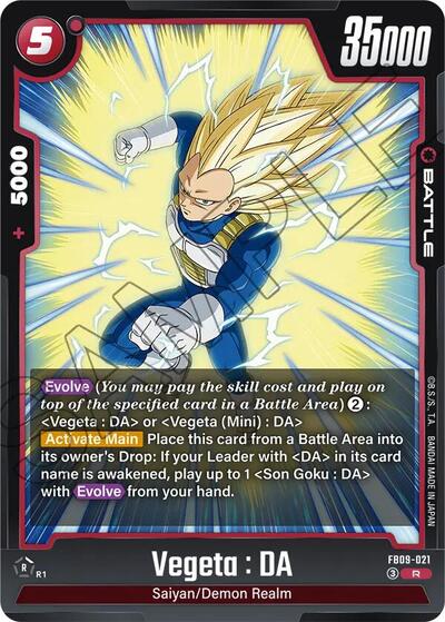 Vegeta : DA (Dual Evolution) Near Mint Holofoil - Nick Nack's Full Frontal Attack