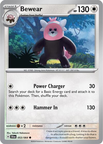Bewear - 053 (SV: Shrouded Fable) Near Mint Reverse Holofoil - Nick Nack's Full Frontal Attack