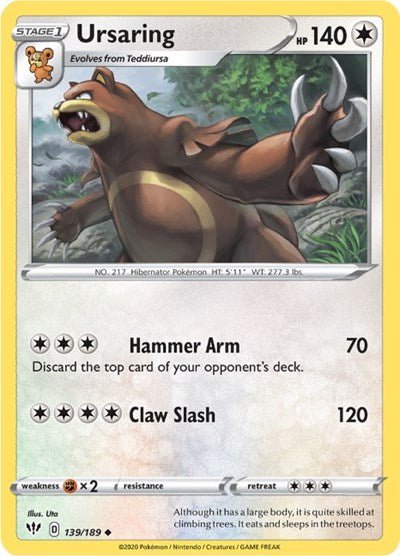 Ursaring (SWSH03: Darkness Ablaze) Near Mint - Nick Nack's Full Frontal Attack
