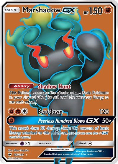 Marshadow GX (Full Art) (SM - Burning Shadows) Near Mint Holofoil - Nick Nack's Full Frontal Attack