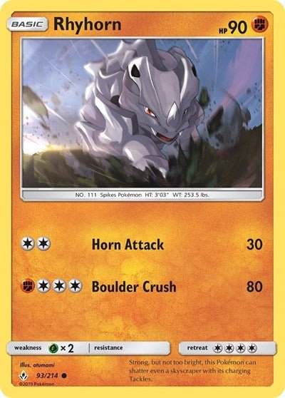 Rhyhorn (93) (SM - Unbroken Bonds) Near Mint - Nick Nack's Full Frontal Attack