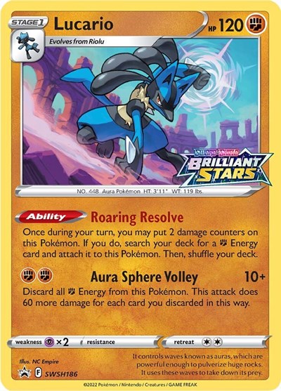 Lucario - SWSH186 (SWSH: Sword & Shield Promo Cards) Near Mint Holofoil
