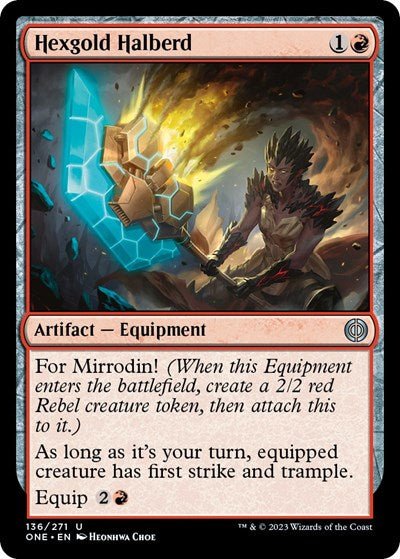 Hexgold Halberd (Phyrexia: All Will Be One) Near Mint - Nick Nack's Full Frontal Attack