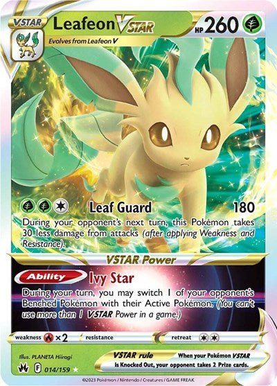Leafeon VSTAR (Crown Zenith) Light Play Holofoil - Nick Nack's Full Frontal Attack
