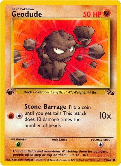 Geodude (Fossil) Light Play Unlimited - Nick Nack's Full Frontal Attack