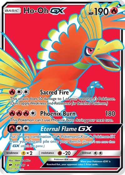 Ho-Oh GX (Full Art) (SM - Burning Shadows) Near Mint Holofoil - Nick Nack's Full Frontal Attack