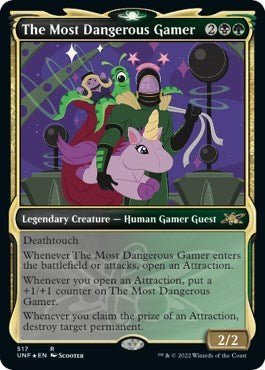 The Most Dangerous Gamer (Showcase) (Galaxy Foil) (Unfinity) Near Mint Foil - Nick Nack's Full Frontal Attack