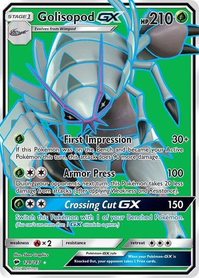 Golisopod GX (Full Art) (SM - Burning Shadows) Near Mint Holofoil - Nick Nack's Full Frontal Attack