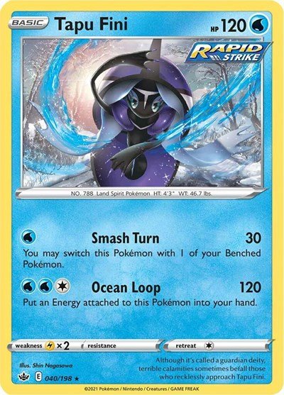 Tapu Fini (SWSH06: Chilling Reign) Near Mint Holofoil - Nick Nack's Full Frontal Attack