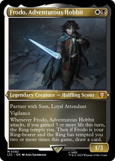 Frodo, Adventurous Hobbit (Display Commander) - Thick Stock (Commander: The Lord of the Rings: Tales of Middle-earth) Near Mint Foil - Nick Nack's Full Frontal Attack