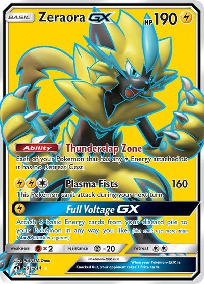 Zeraora GX (Full Art) (SM - Lost Thunder) Near Mint Holofoil - Nick Nack's Full Frontal Attack