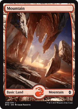 Mountain (268) (Full Art) (Battle for Zendikar) Near Mint - Nick Nack's Full Frontal Attack