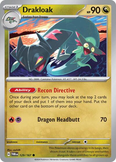 Drakloak (SV06: Twilight Masquerade) Near Mint Reverse Holofoil - Nick Nack's Full Frontal Attack